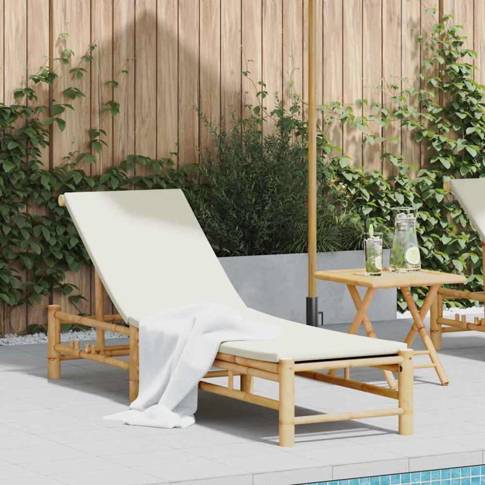 vidaXL Ξαπλώστρα με Μαξιλάρια 55 x 199 x 30 εκ. από Μπαμπού