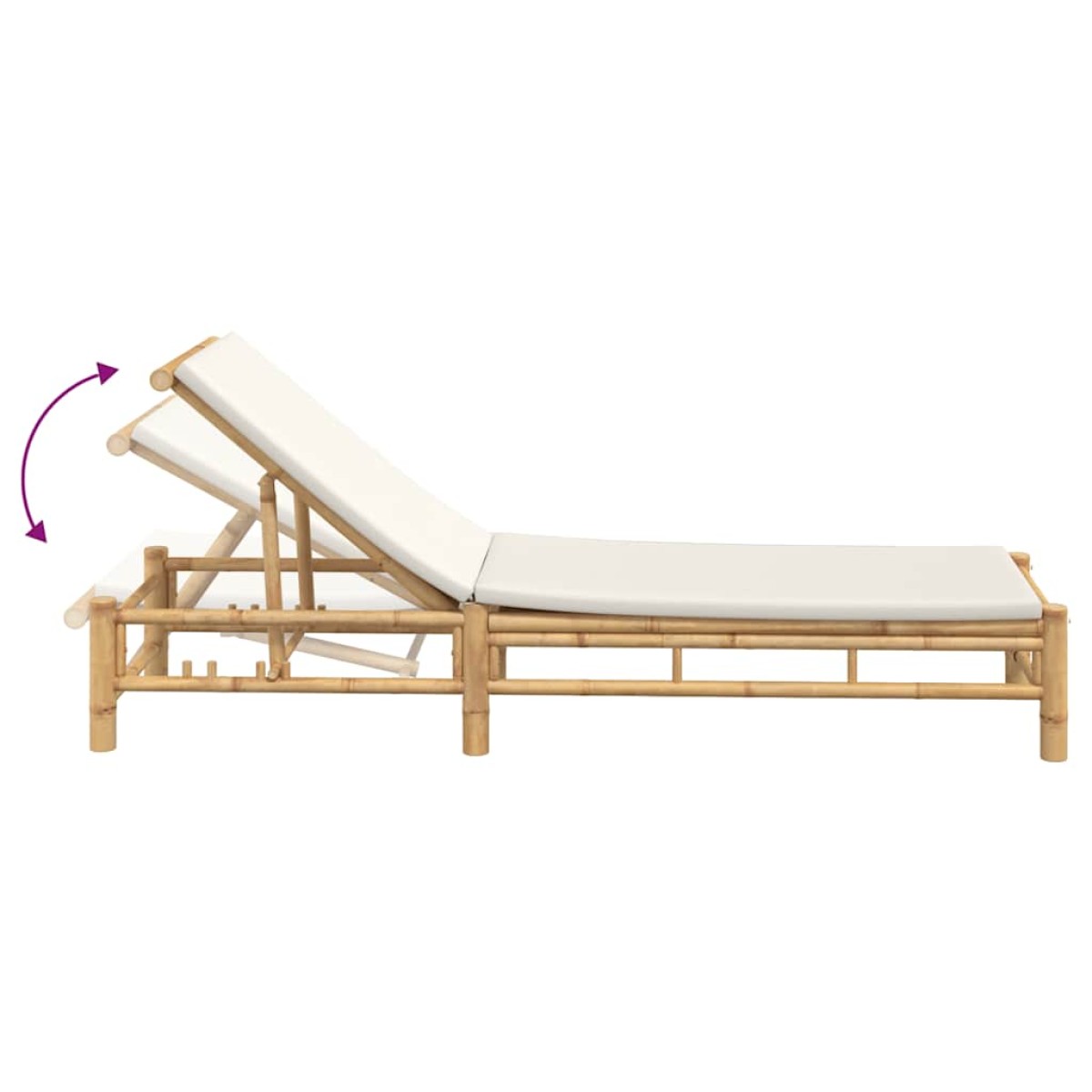 vidaXL Ξαπλώστρα με Μαξιλάρια 55 x 199 x 30 εκ. από Μπαμπού