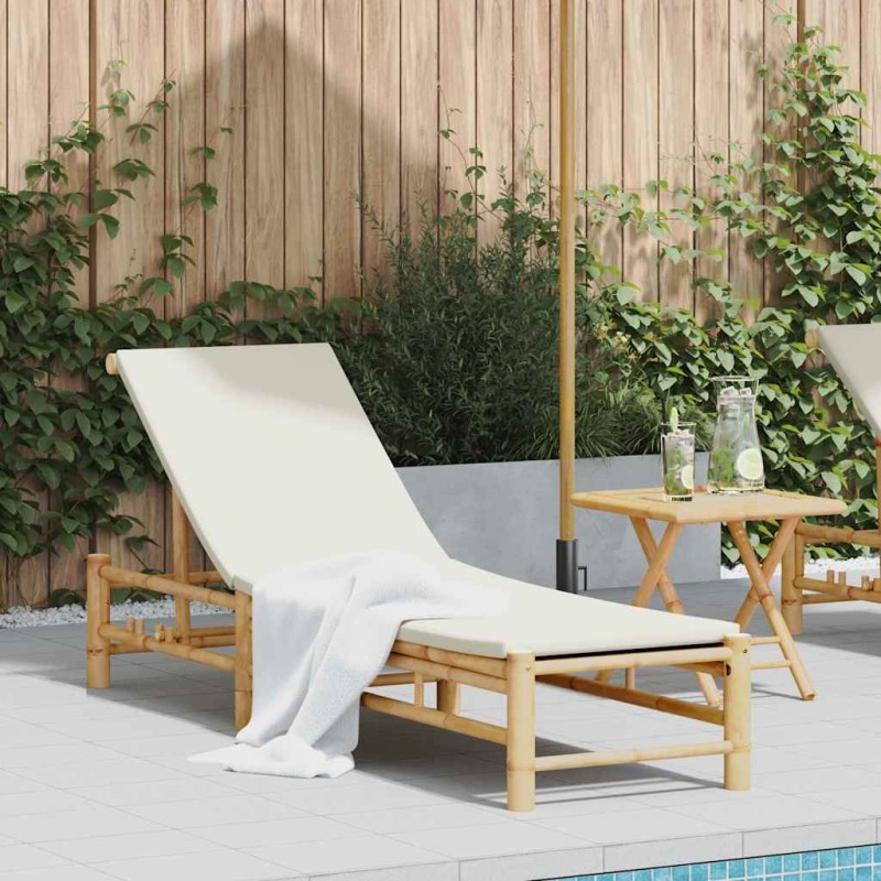 vidaXL Ξαπλώστρα με Μαξιλάρια 55 x 199 x 30 εκ. από Μπαμπού