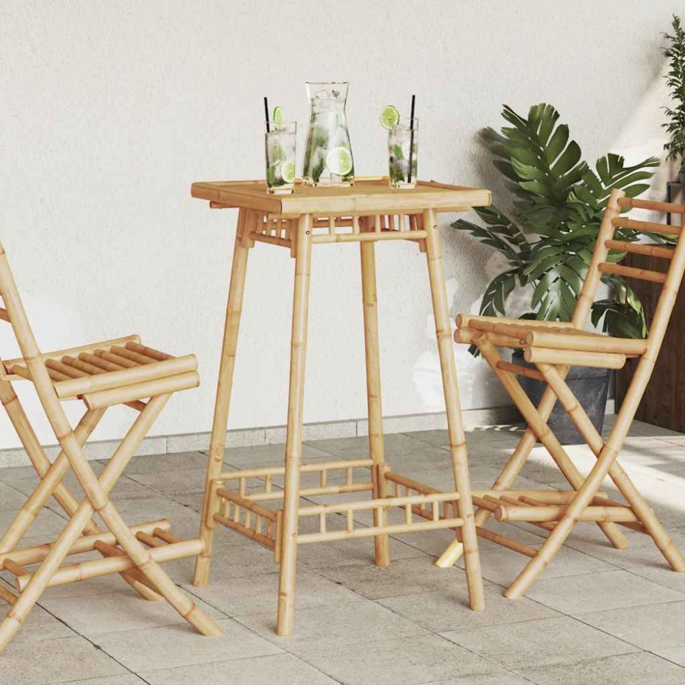 vidaXL Τραπέζι Μπαρ Εξωτερικού Χώρου Τετράγωνο 55x55x100 εκ. από Μπαμπού