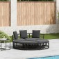 vidaXL Εξωτερική Lounge κρεβάτι χωρίς θόλο Μαύρο πολυ μπαστούνι
