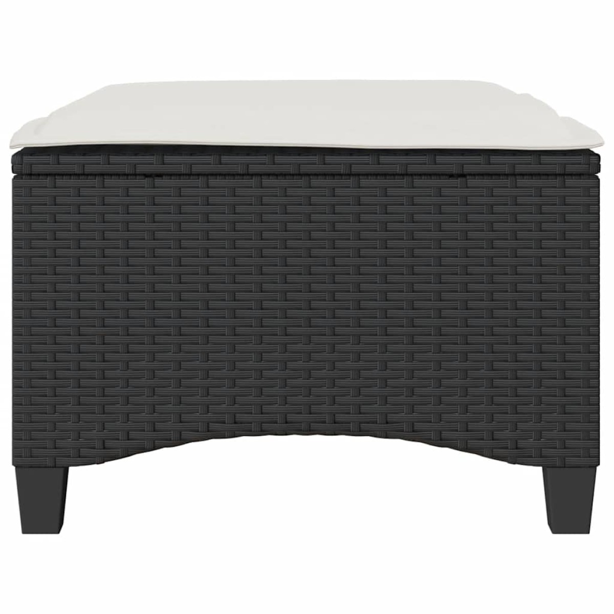 vidaXL Σκαμπό Κήπου με Μαξιλάρια 2 τεμ. Μαύρα 55x55x36 εκ. από Συνθετικό Ρατάν