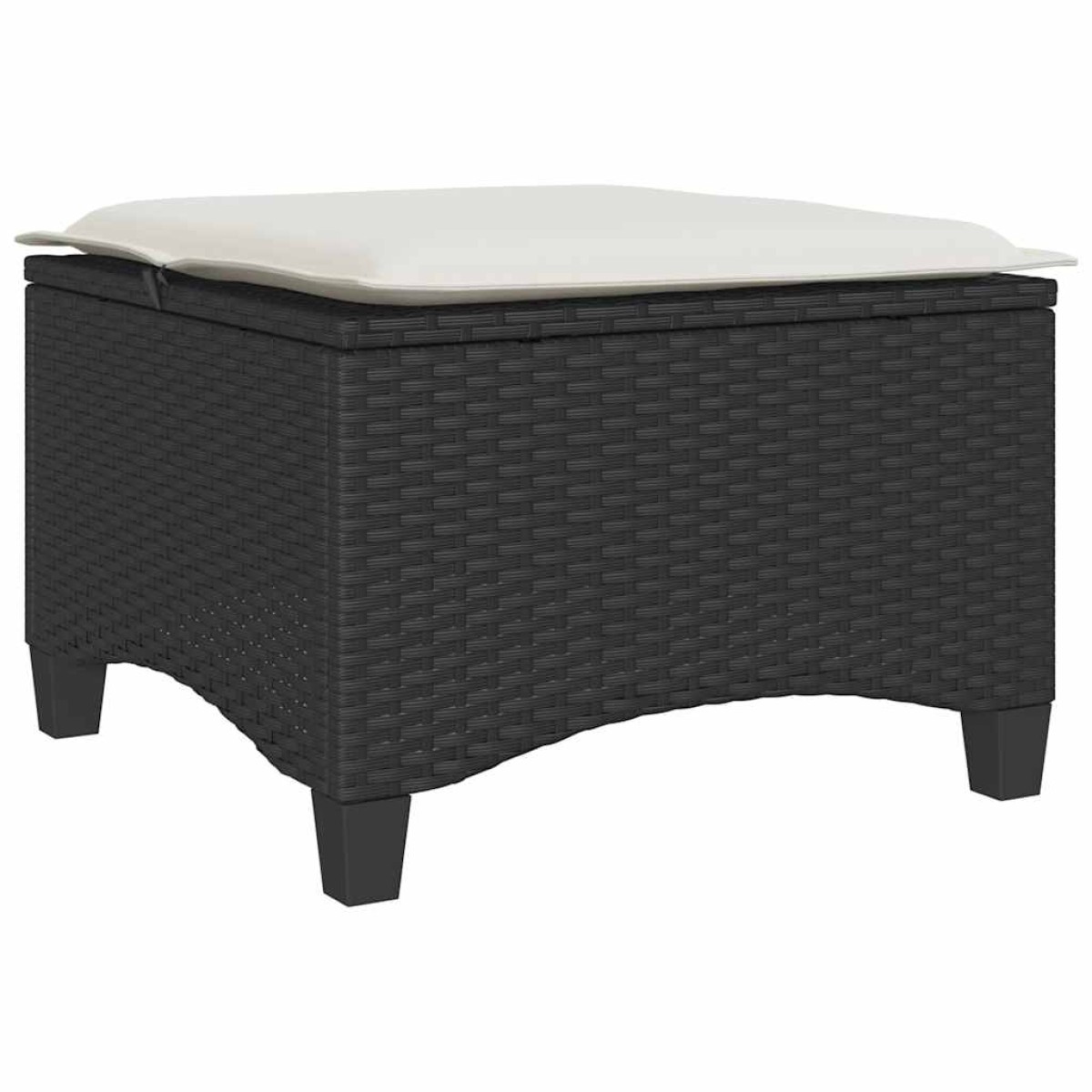 vidaXL Σκαμπό Κήπου με Μαξιλάρια 2 τεμ. Μαύρα 55x55x36 εκ. από Συνθετικό Ρατάν