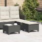 vidaXL Σκαμπό Κήπου με Μαξιλάρια 2 τεμ. Μαύρα 55x55x36 εκ. από Συνθετικό Ρατάν