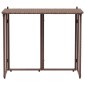 vidaXL Πτυσσόμενο τραπέζι κήπου καφέ 90x51x75 cm Poly Rattan
