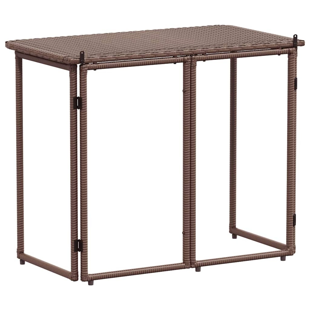 vidaXL Πτυσσόμενο τραπέζι κήπου καφέ 90x51x75 cm Poly Rattan
