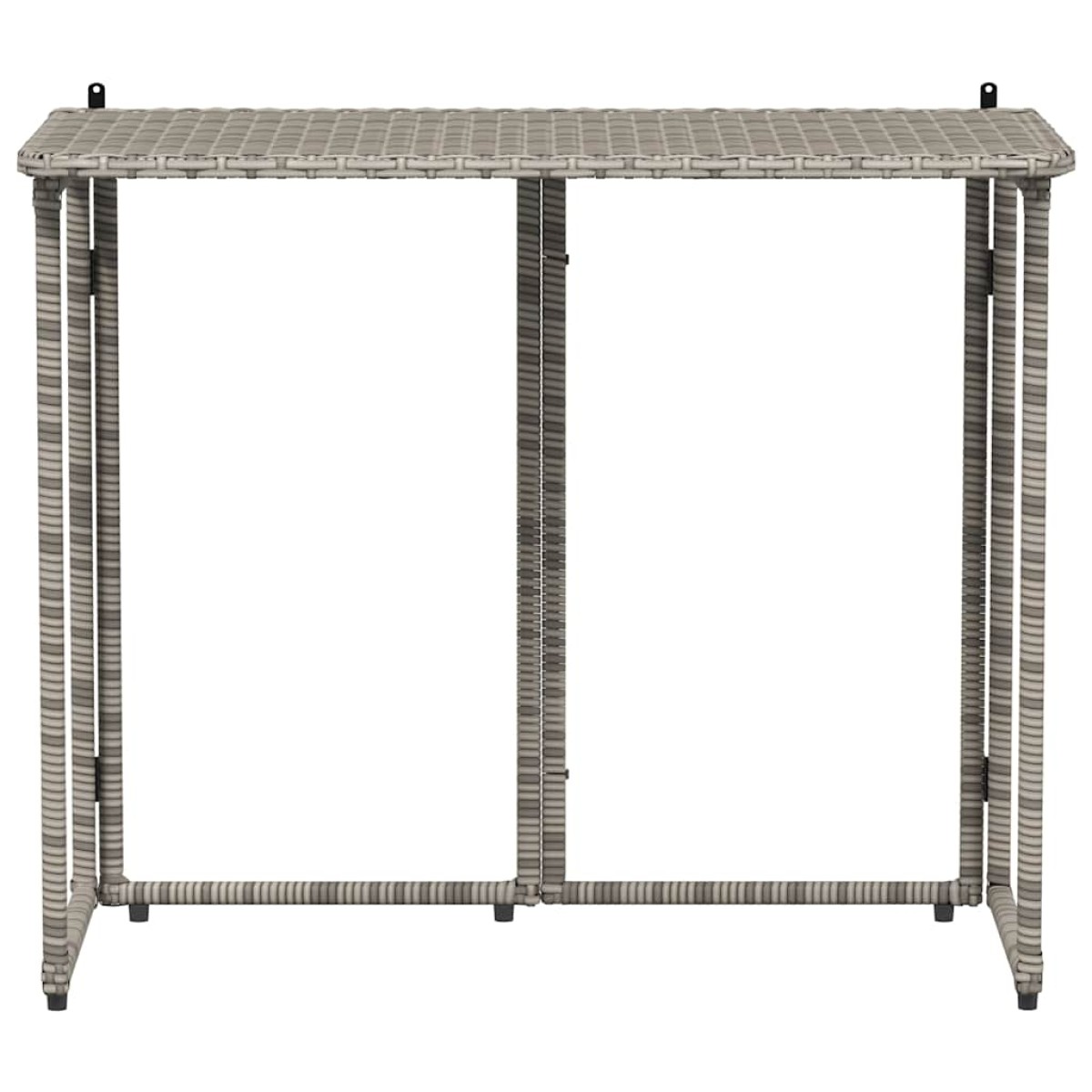 vidaXL Πτυσσόμενο τραπέζι κήπου γκρι 90x51x75 cm Poly Rattan