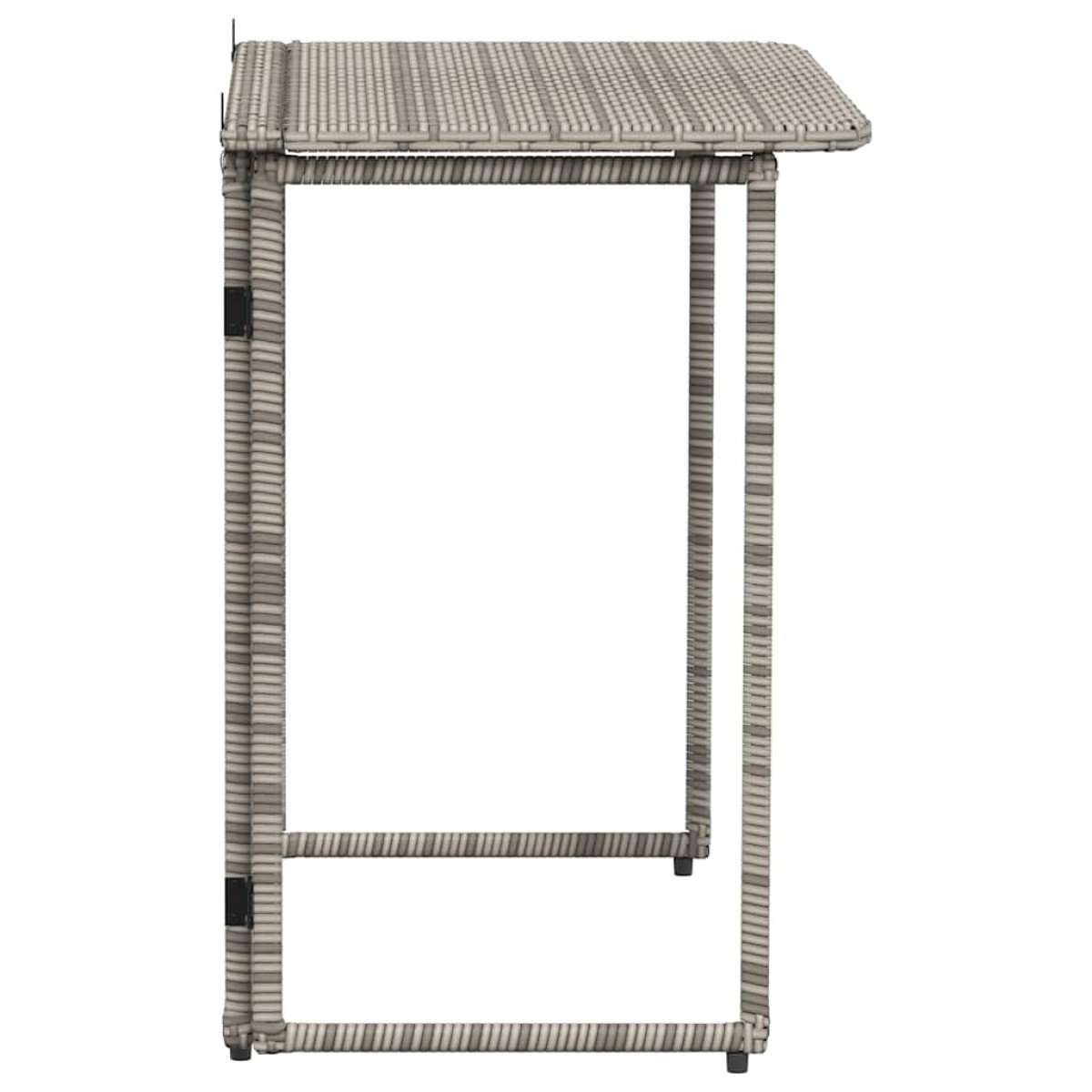 vidaXL Πτυσσόμενο τραπέζι κήπου γκρι 90x51x75 cm Poly Rattan
