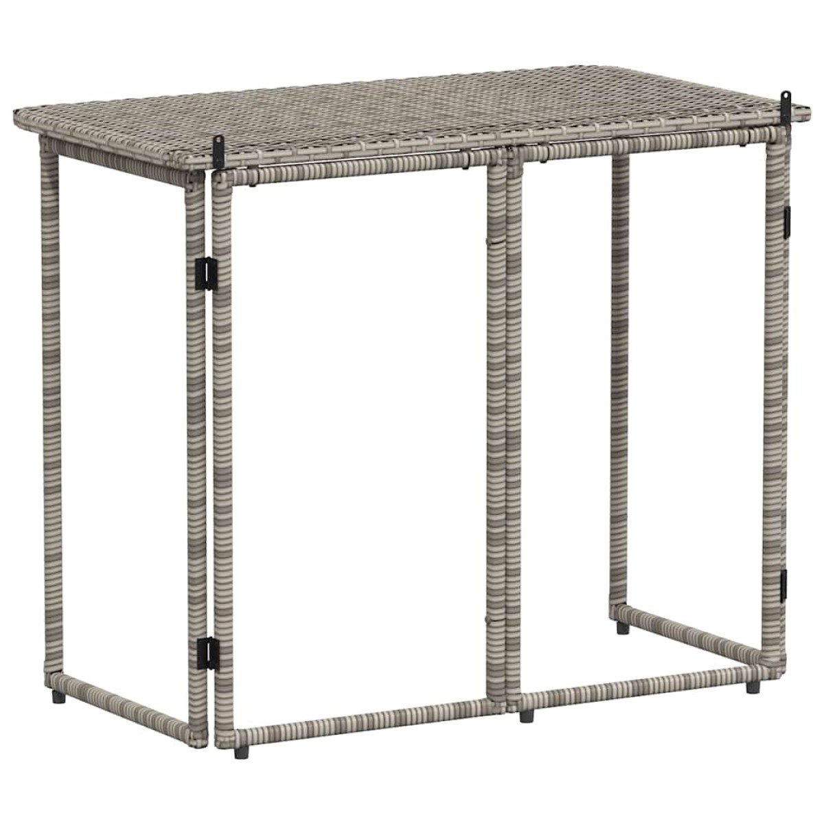 vidaXL Πτυσσόμενο τραπέζι κήπου γκρι 90x51x75 cm Poly Rattan