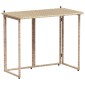 vidaXL Πτυσσόμενο τραπέζι κήπου Μπεζ 90x51x75 cm Poly Rattan