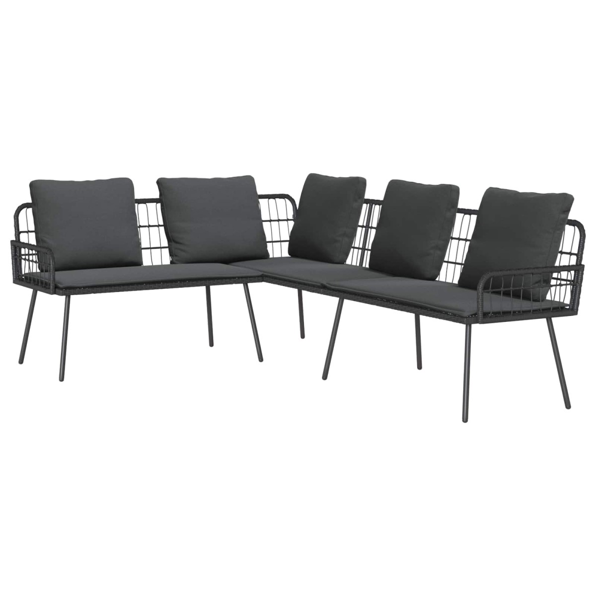 vidaXL Καναπές με μαξιλάρι Ανθρακί 173 x 231 x 90 εκ. Ατσάλι