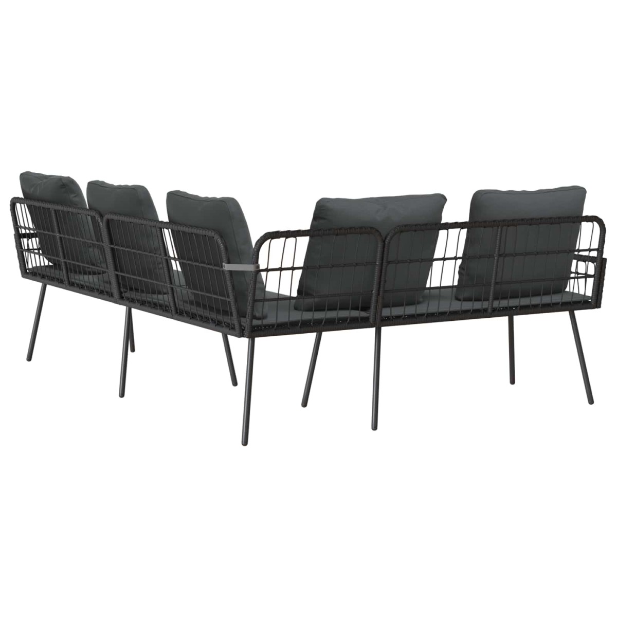 vidaXL Καναπές με μαξιλάρι Ανθρακί 173 x 231 x 90 εκ. Ατσάλι