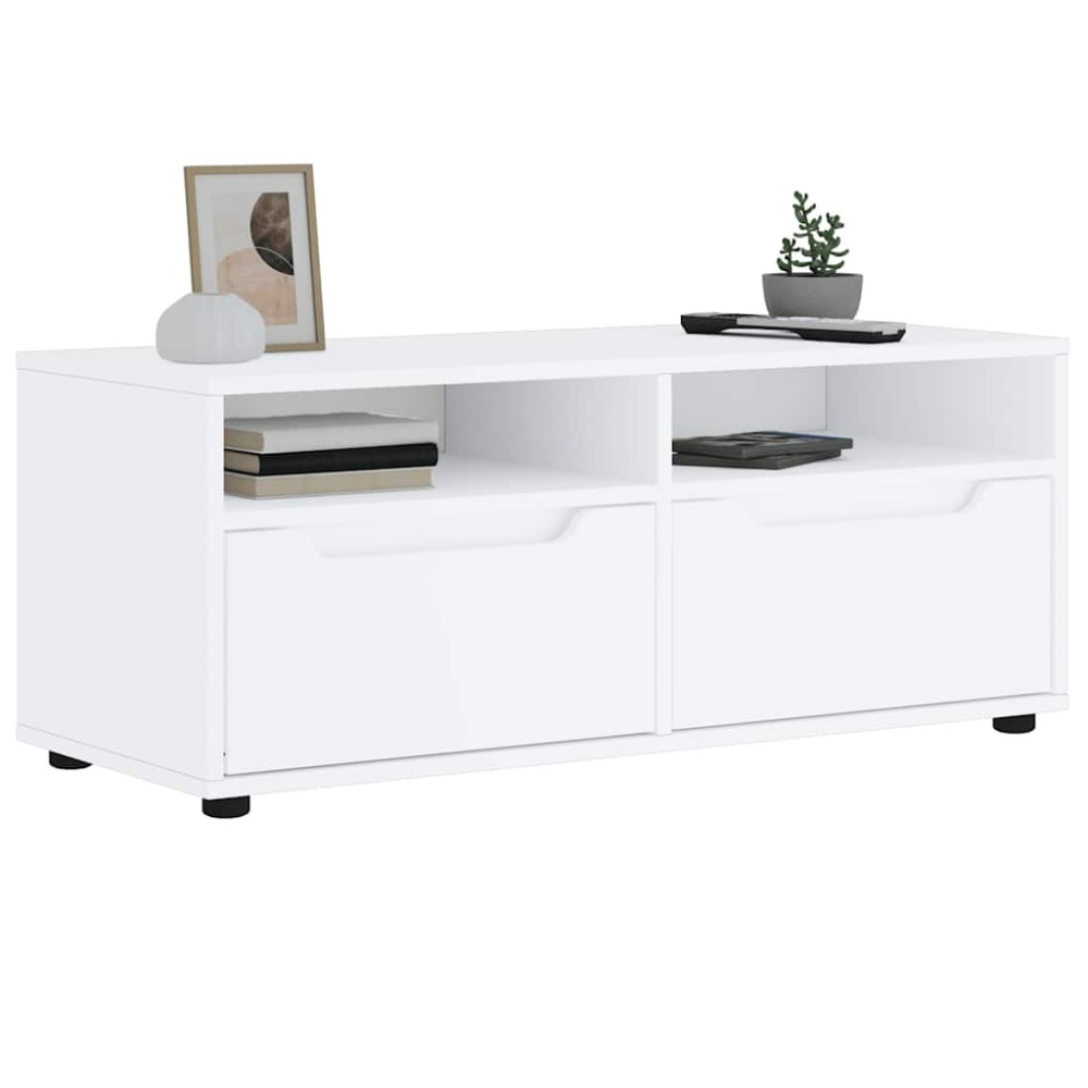 vidaXL Έπιπλο Τηλεόρασης VISNES Λευκό 100x40x38 εκ. από Τεχνητό Ξύλο