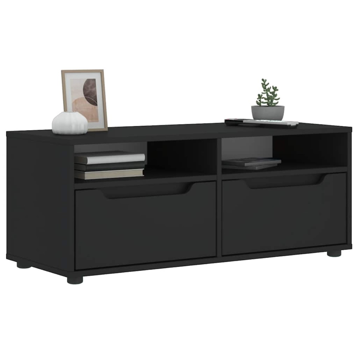 vidaXL ντουλάπι τηλεόρασης VISNES Μαύρο 100x40x38 cm