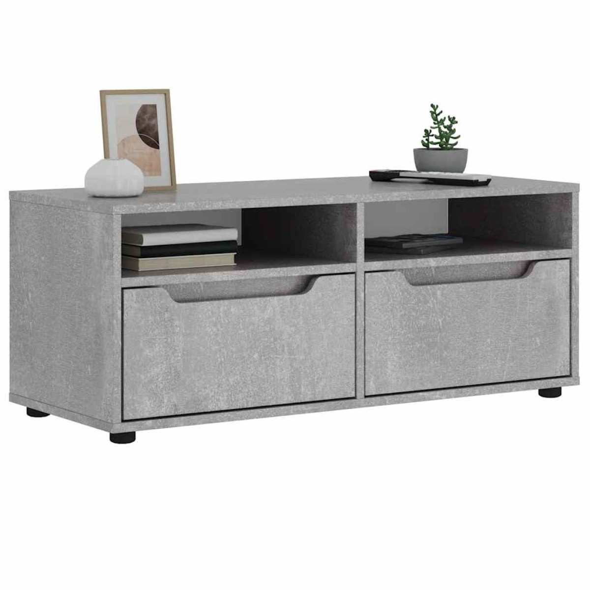 vidaXL ντουλάπι τηλεόρασης VISNES Γκρι μπετόν 100x40x38 cm