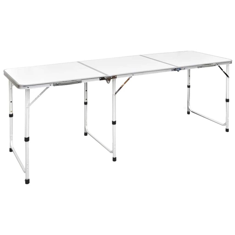 Τραπέζι Camping Πτυσσόμενο Ρυθμιζόμενου Ύψους 180 x 60 εκ. Αλουμινίου