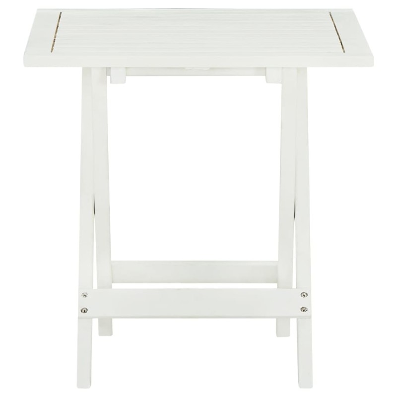 vidaXL Τραπέζι Bistro Λευκό 46 x 46 x 47 εκ. από Μασίφ Ξύλο Ακακίας
