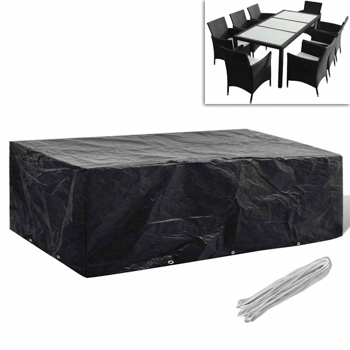 vidaXL Κάλυμμα Επίπλων Κήπου με 8 Κρίκους 300 x 140 x 90 εκ.