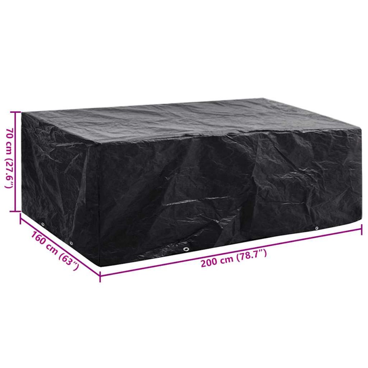 vidaXL Κάλυμμα Επίπλων Κήπου με 8 Κρίκους 200 x 160 x 70 εκ.