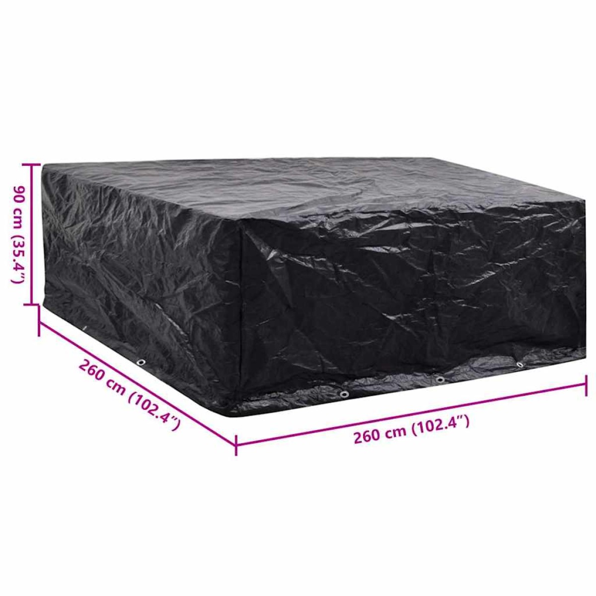 vidaXL Κάλυμμα Επίπλων Κήπου με 8 Κρίκους 260 x 260 x 90 εκ.