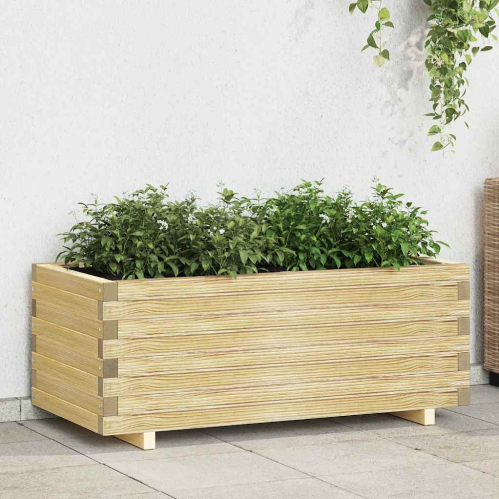 vidaXL Ζαρντινιέρα Υπερυψωμένη Ορθογώνια 100 x 50 x 40 εκ. Ξύλινη