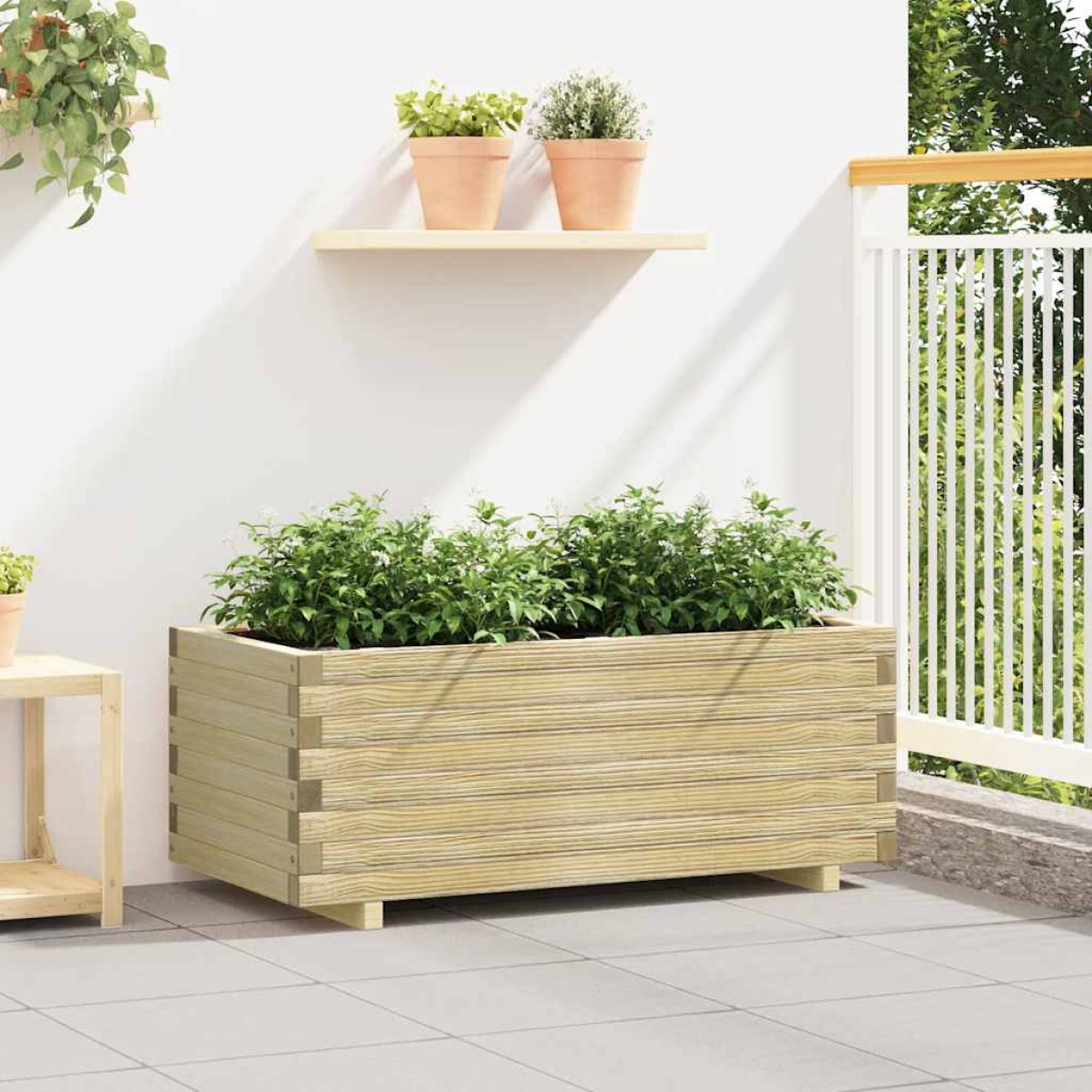 vidaXL Ζαρντινιέρα Υπερυψωμένη Ορθογώνια 100 x 50 x 40 εκ. Ξύλινη