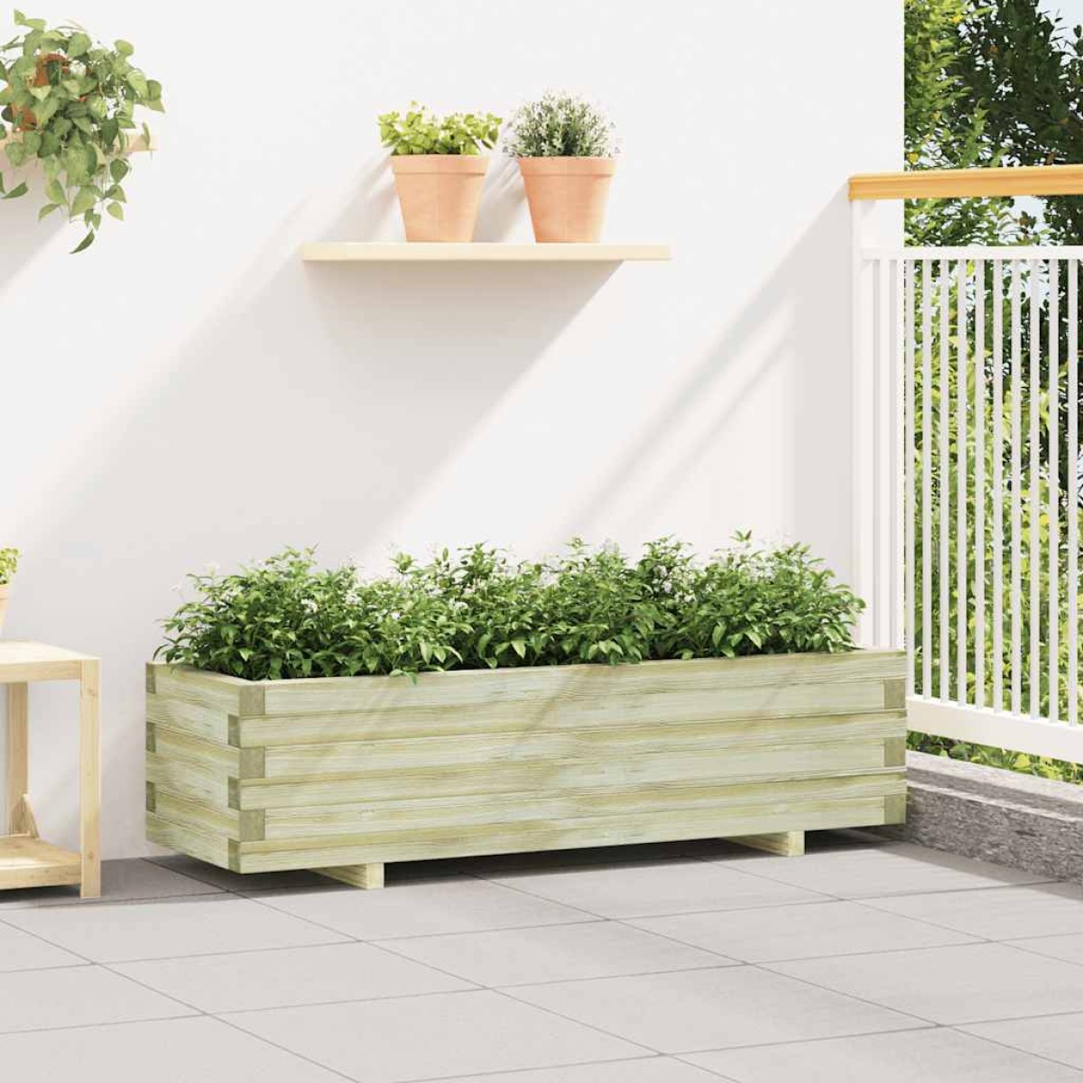 vidaXL Ζαρντινιέρα Υπερυψωμένη Ορθογώνια 120 x 40 x 30 εκ. Ξύλινη