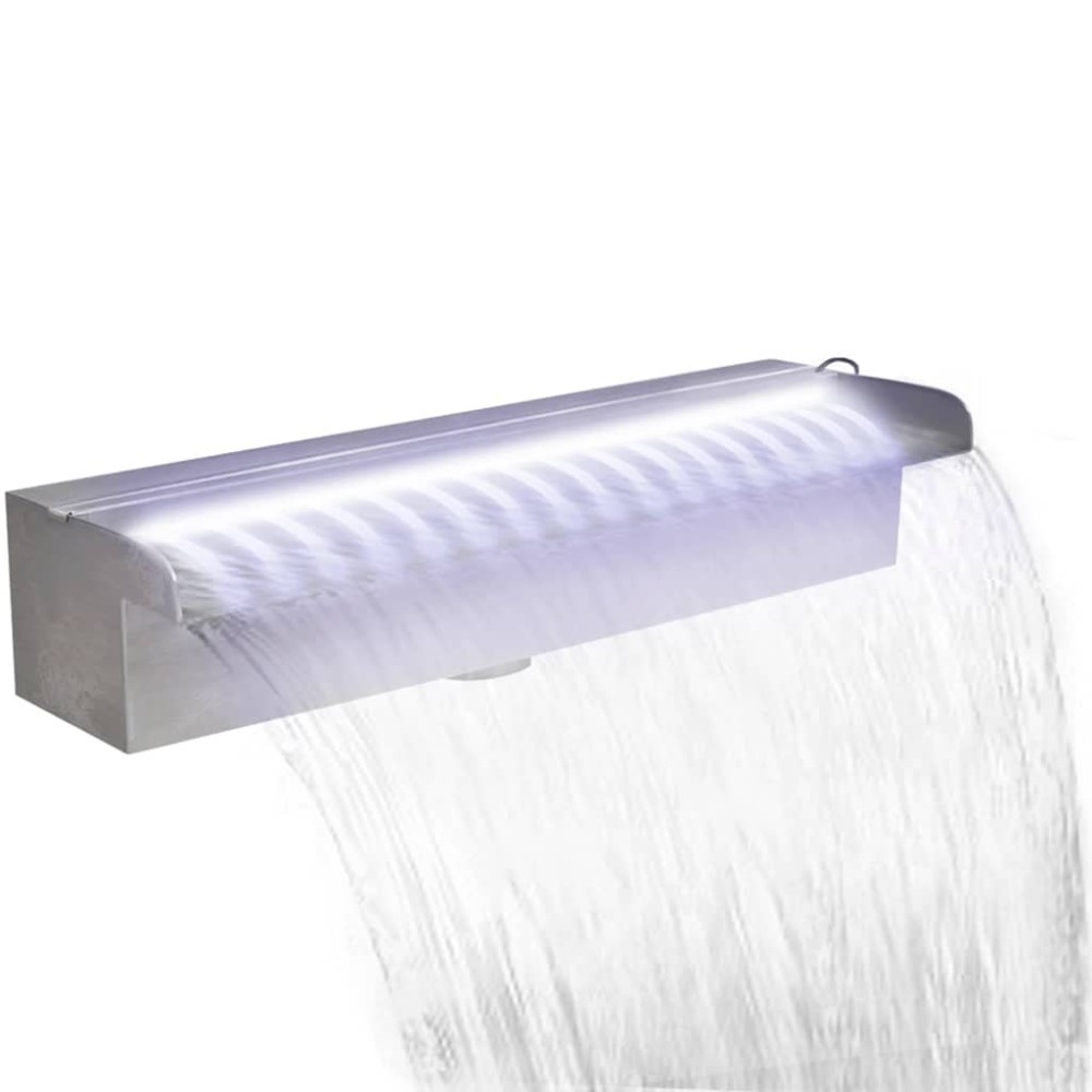 Σιντριβάνι Πισίνας Ορθογώνιο με LED 45 εκ. από Ανοξείδωτο Ατσάλι