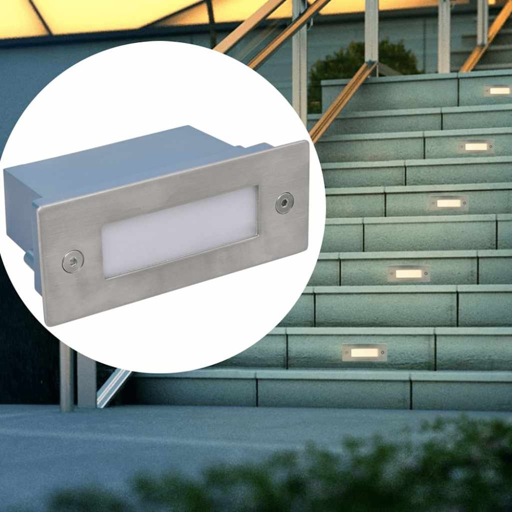 vidaXL Φωτιστικά Σκάλας Χωνευτά 2 Τεμ. 44 x 111 x 56 χιλ.