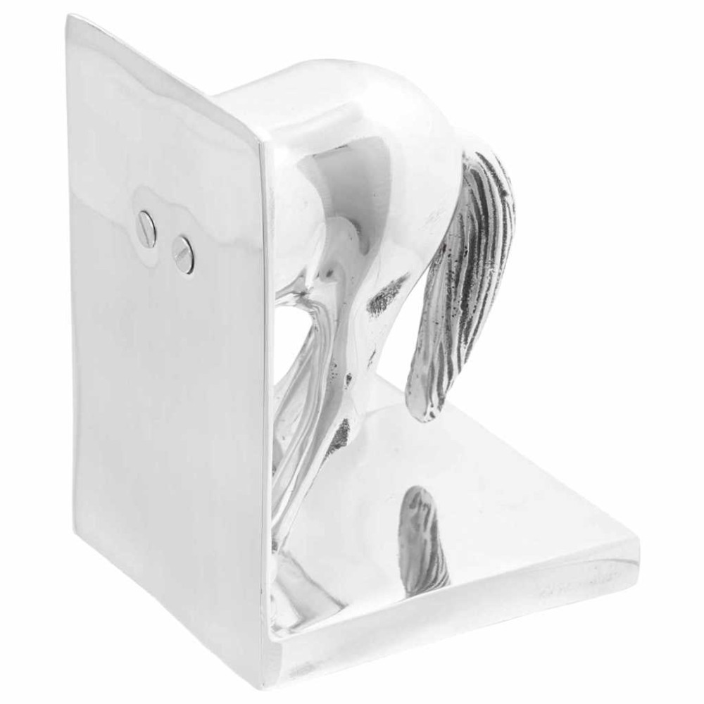 vidaXL Βιβλιοστάτες 2 τμχ. Ασημί 11 x 14 x 25 εκ. Αλουμίνιο
