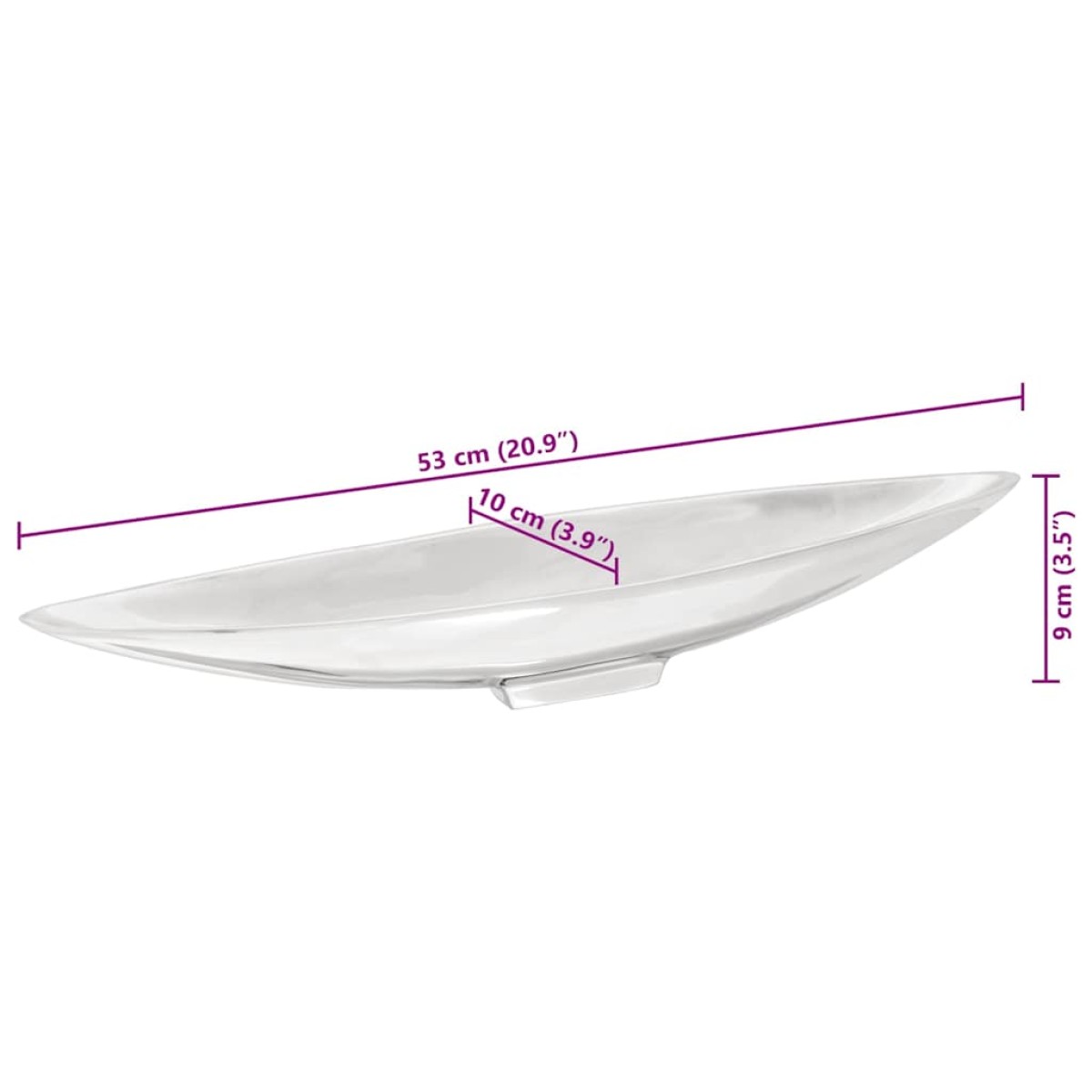 vidaXL Καλάθι Φρούτων Ασημί 53 x 9 x 10 εκ Αλουμίνιο
