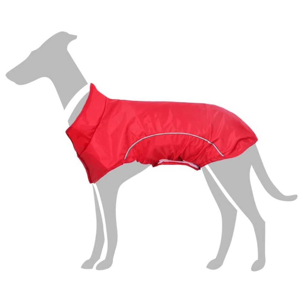 vidaXL Αδιάβροχο για Σκύλους με Ανακλαστικές Λωρίδες Κόκκινο L από Πολυεστέρα