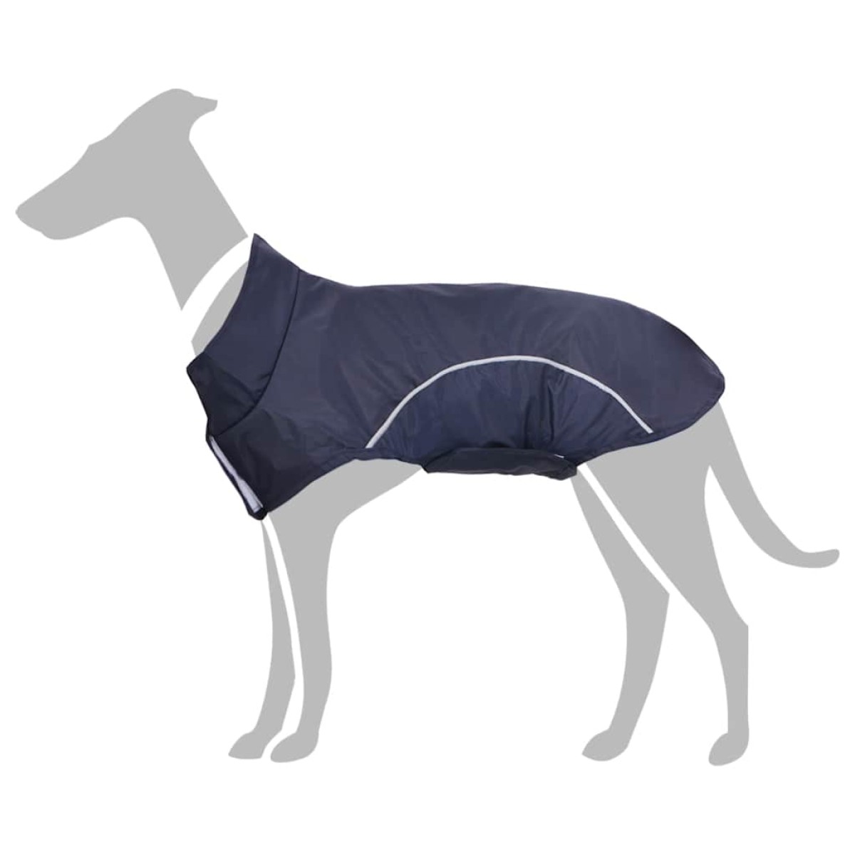 vidaXL Αδιάβροχο για Σκύλους με Ανακλαστικές Λωρίδες από Πολυεστέρα, Μπλε Σκούρο 2XL