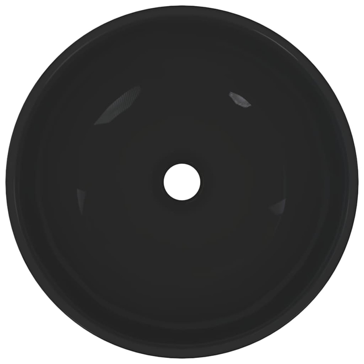 vidaXL Νιπτήρας Κεραμικός Γυαλιστερός Μαύρος Ø28x10 εκ.