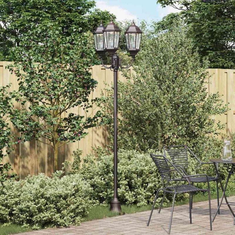 vidaXL Φωτιστικό Κήπου Μπρονζέ 57 x 49 x 241 εκ. Αλουμίνιο και Γυαλί