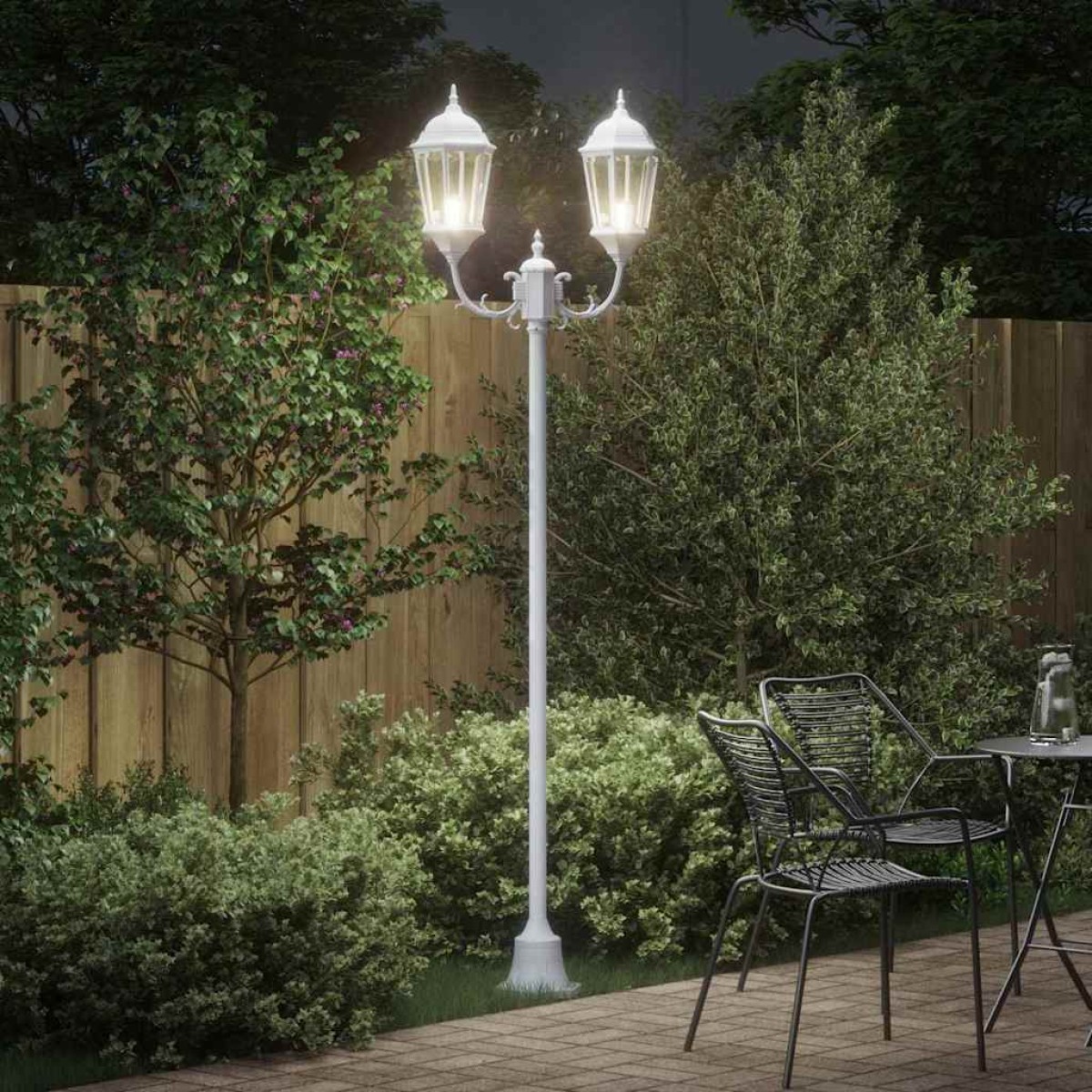vidaXL Φωτιστικό Κήπου Λευκό 68 x 20 x 235 εκ Αλουμίνιο και Γυαλί