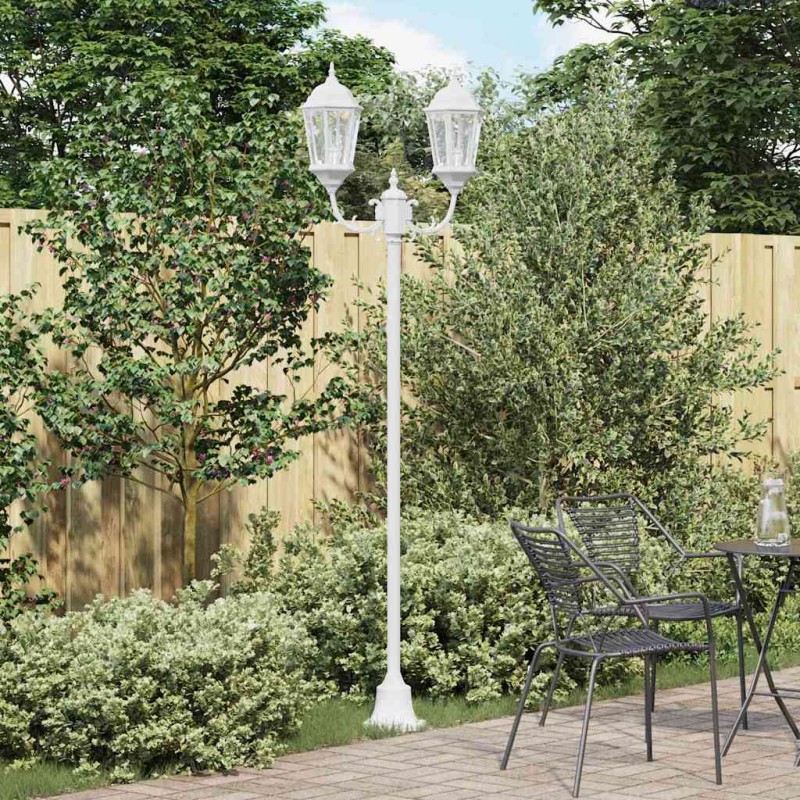 vidaXL Φωτιστικό Κήπου Λευκό 68 x 20 x 235 εκ Αλουμίνιο και Γυαλί