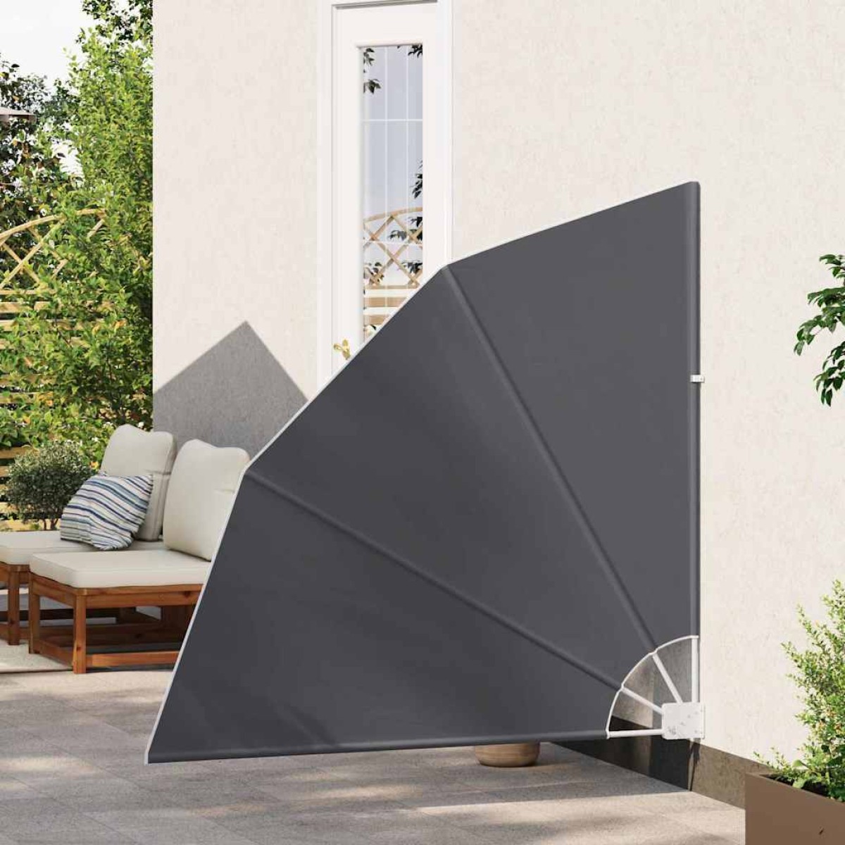 vidaXL Αδιάφανο σκίαστρο μπαλκονιού 140 x 140 cm Πολυεστέρας Μαύρο