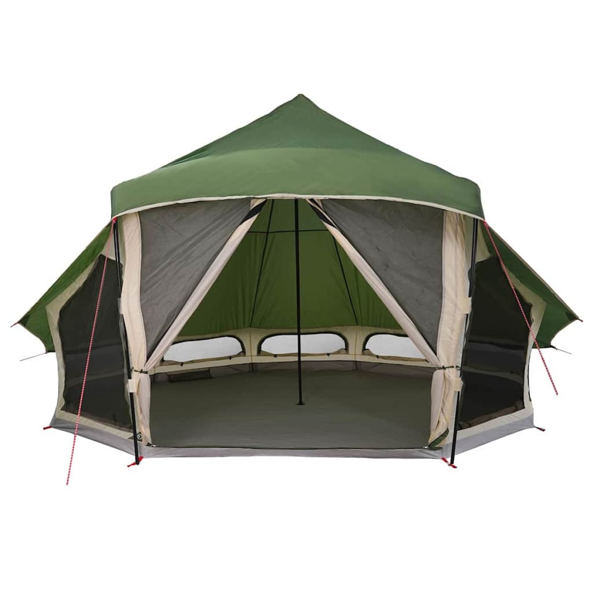 vidaXL Σκηνή Τιπί με στέγη Πράσινο 508 x 470 x 300 εκ ταφτάς