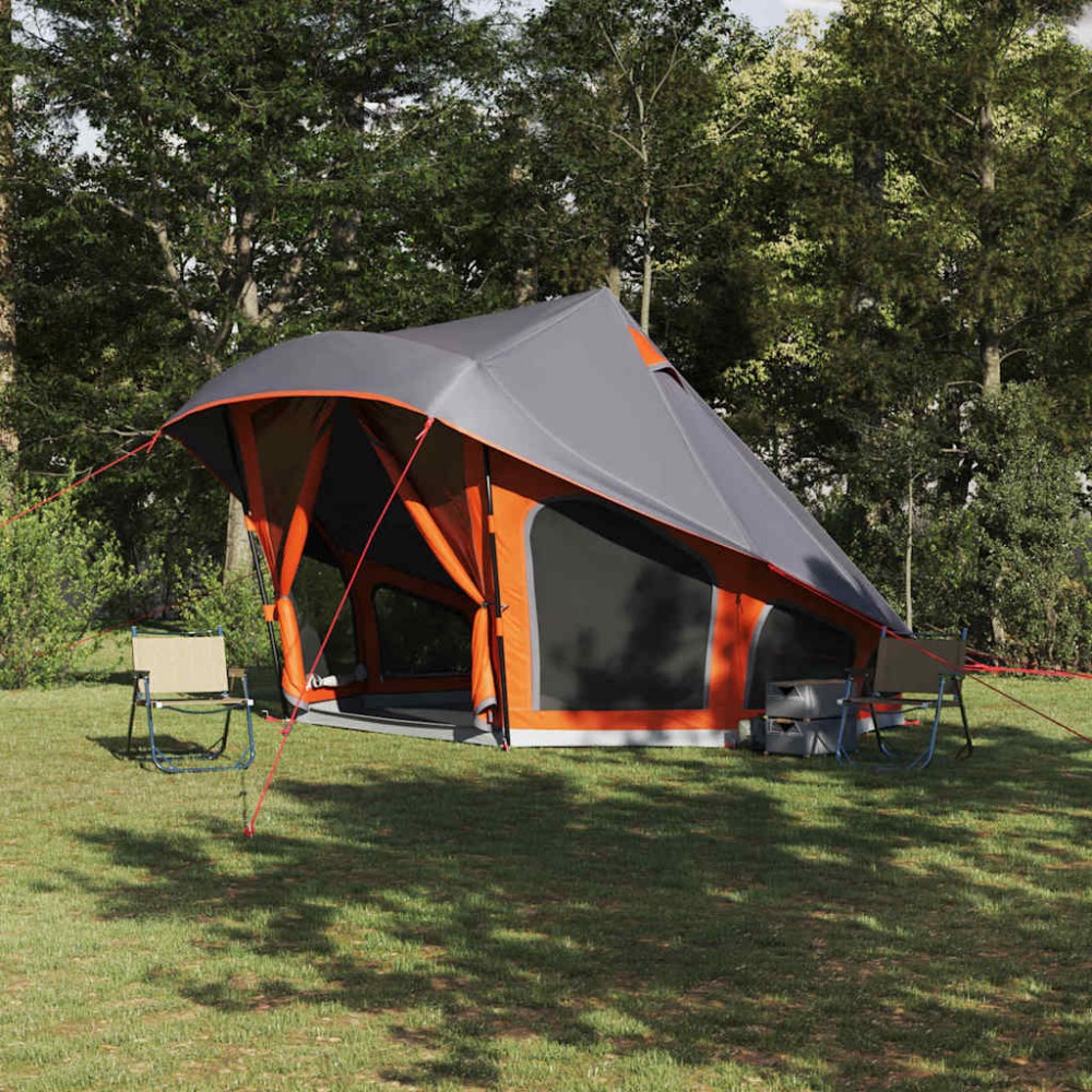 vidaXL Σκηνή Τιπί Γκρι και Πορτοκαλί 508 x 470 x 300 εκ ταφτάς