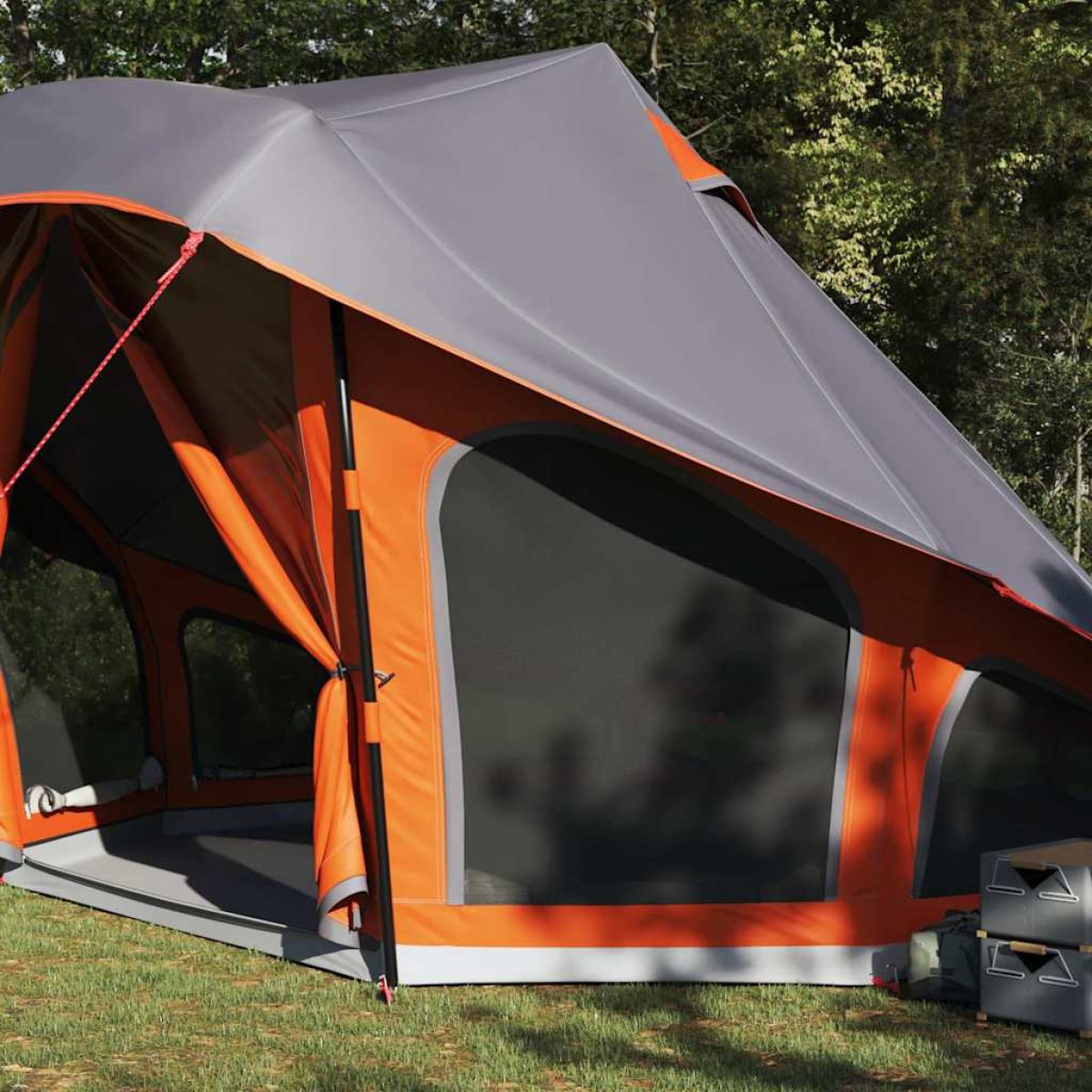 vidaXL Σκηνή Τιπί Γκρι και Πορτοκαλί 508 x 470 x 300 εκ ταφτάς