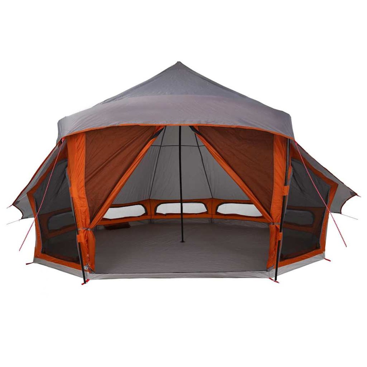 vidaXL Σκηνή Τιπί Γκρι και Πορτοκαλί 508 x 470 x 300 εκ ταφτάς