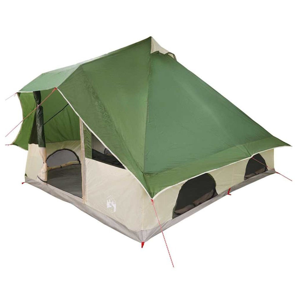 vidaXL Σκηνή Τιπί με στέγη Πράσινο 358 x 296 x 258 εκ. ταφτάς