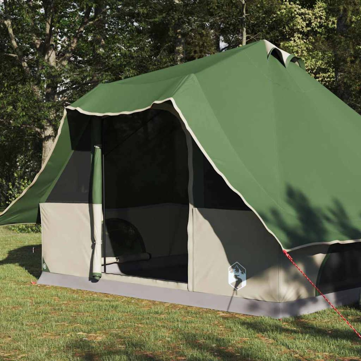 vidaXL Σκηνή Τιπί με στέγη Πράσινο 358 x 296 x 258 εκ. ταφτάς