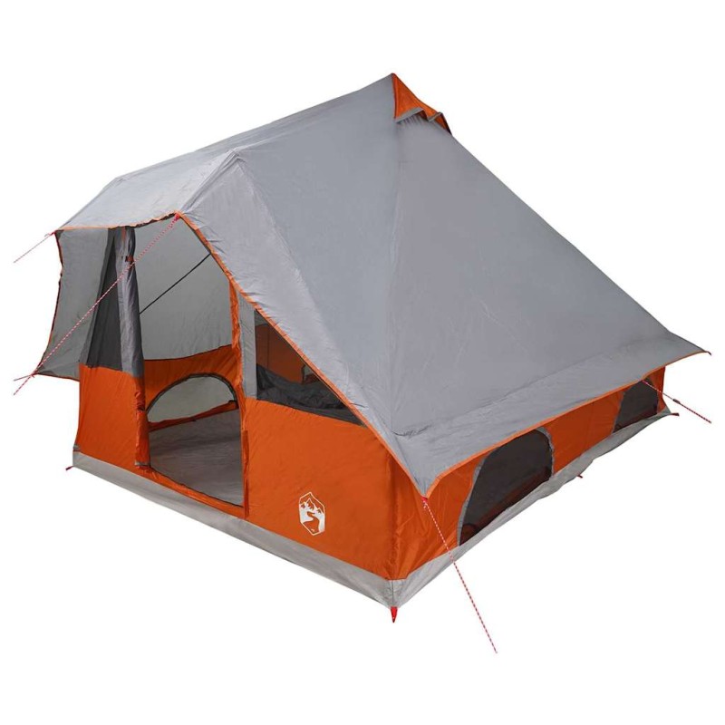 vidaXL Σκηνή Τιπί Γκρι και Πορτοκαλί 358 x 296 x 258 εκ. ταφτάς