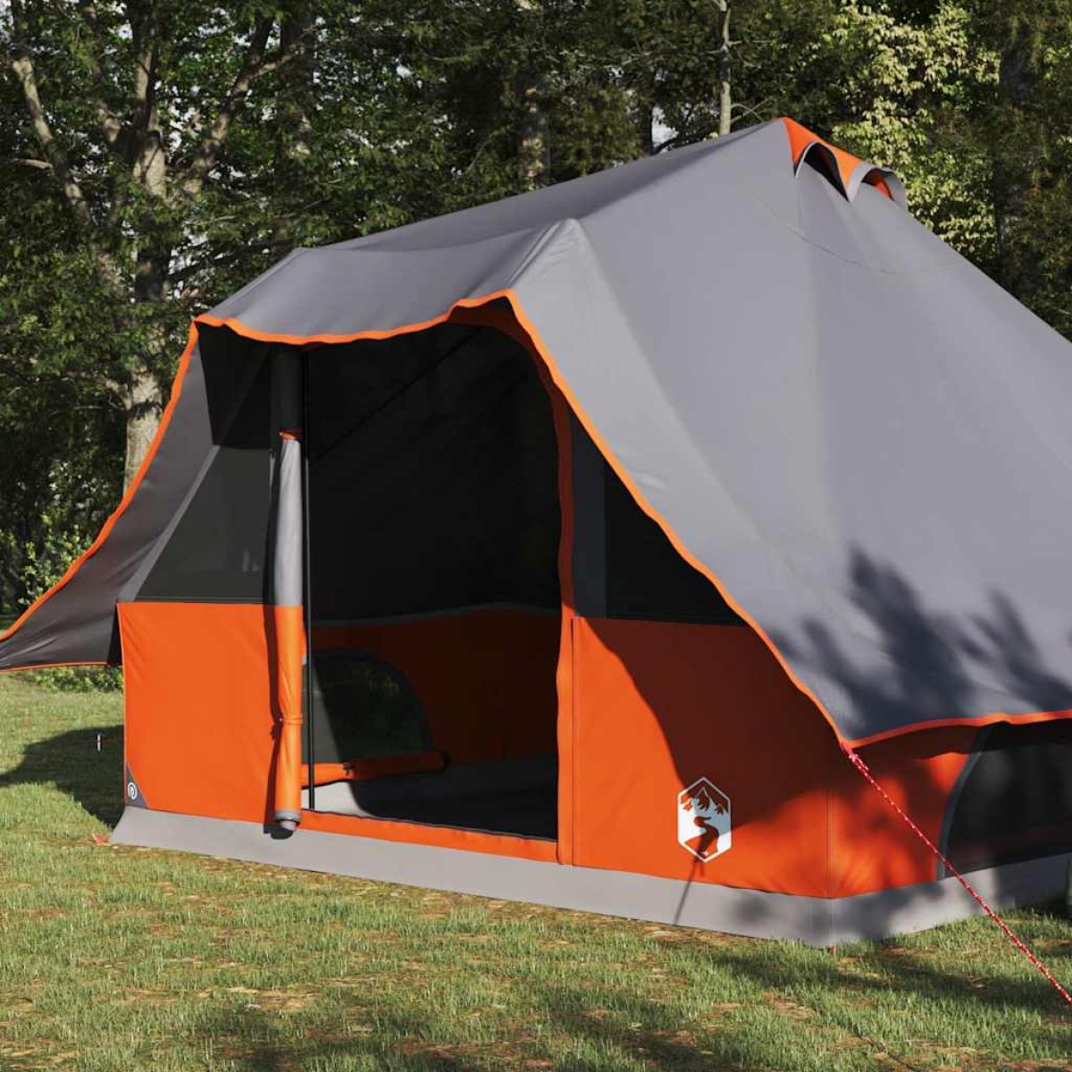 vidaXL Σκηνή Τιπί Γκρι και Πορτοκαλί 358 x 296 x 258 εκ. ταφτάς