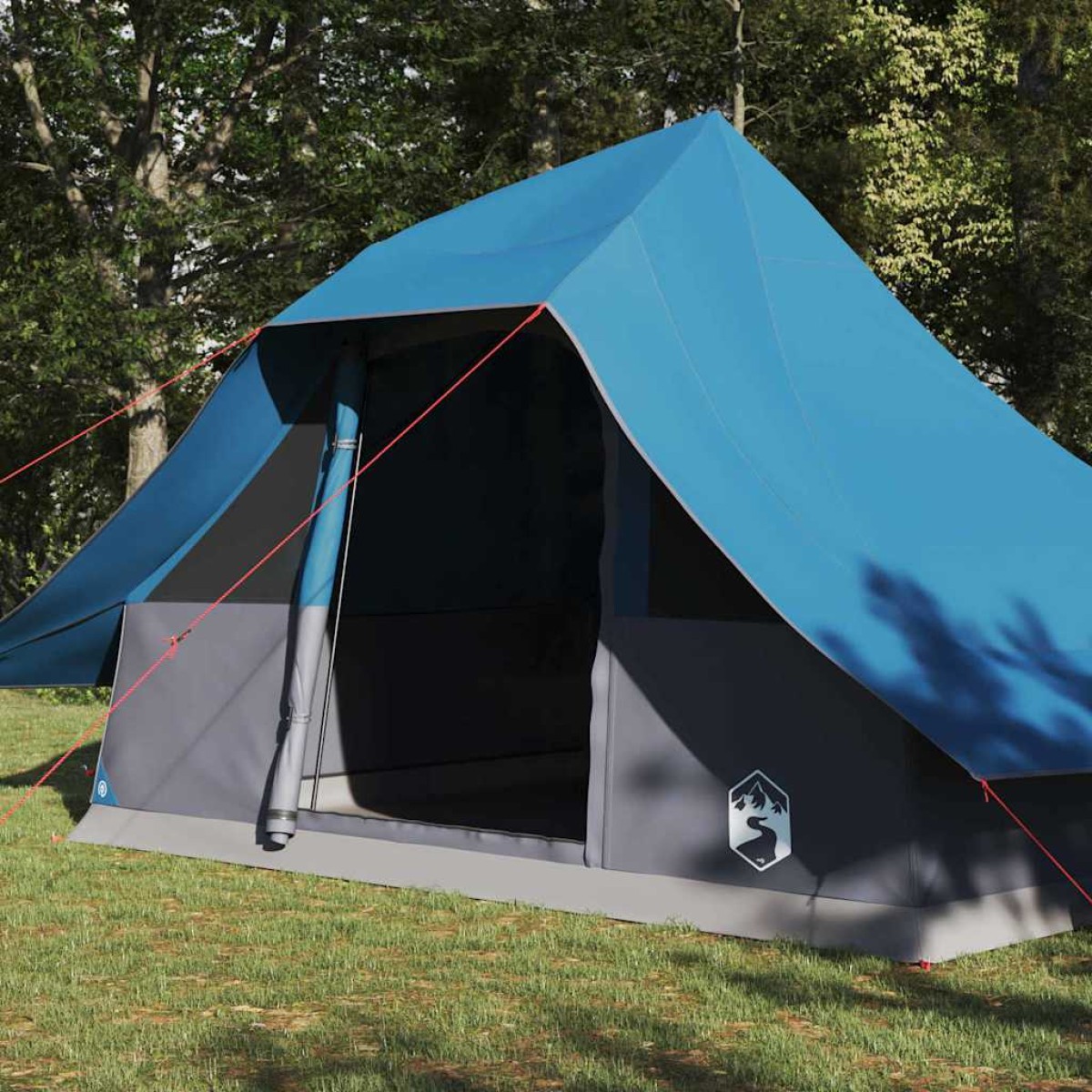 vidaXL Σκηνή Τιπί με στέγη Μπλε 364 x 281 x 257 εκ. ταφτάς