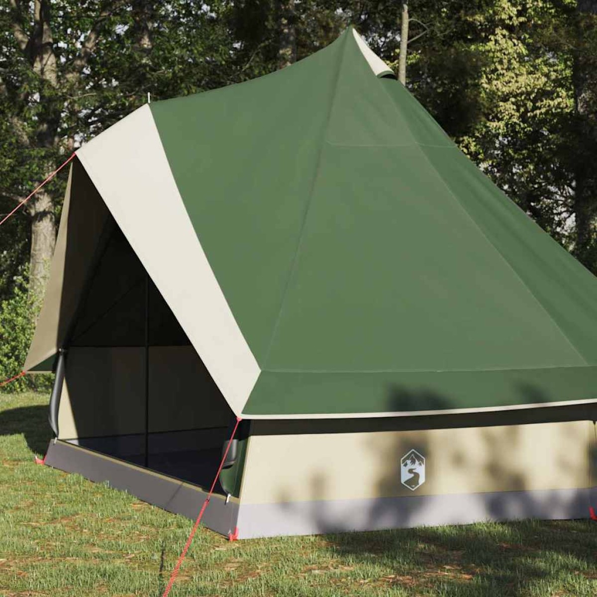 vidaXL Σκηνή Τιπί με στέγη Πράσινο 400 x 346 x 250 εκ. ταφτάς