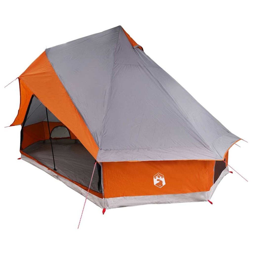 vidaXL Σκηνή Τιπί Γκρι και Πορτοκαλί 400 x 346 x 250 εκ. ταφτάς