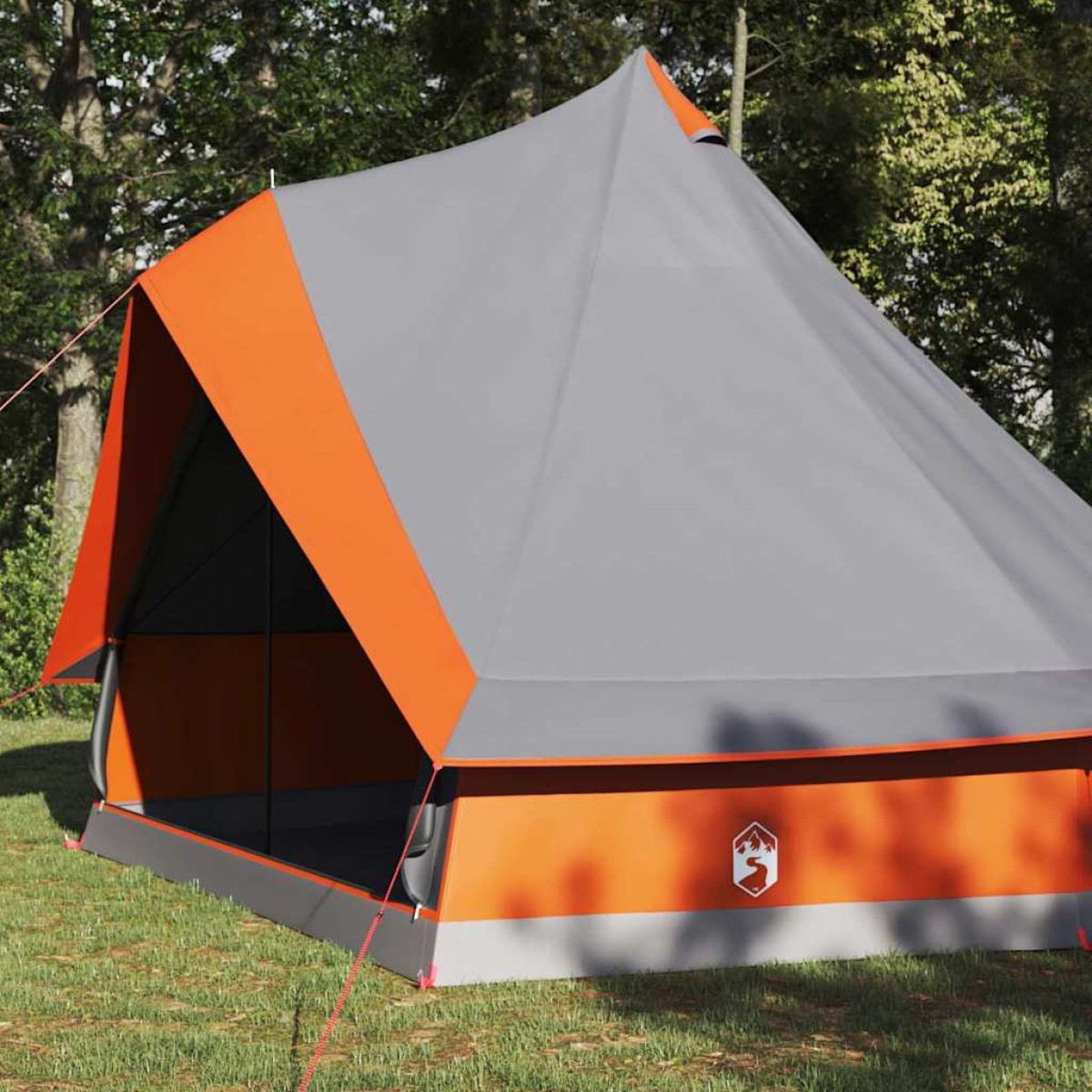 vidaXL Σκηνή Τιπί Γκρι και Πορτοκαλί 400 x 346 x 250 εκ. ταφτάς